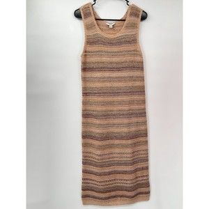 Sonoma desert sunset multi-brown‎ striped knit  tank dress Size Medium